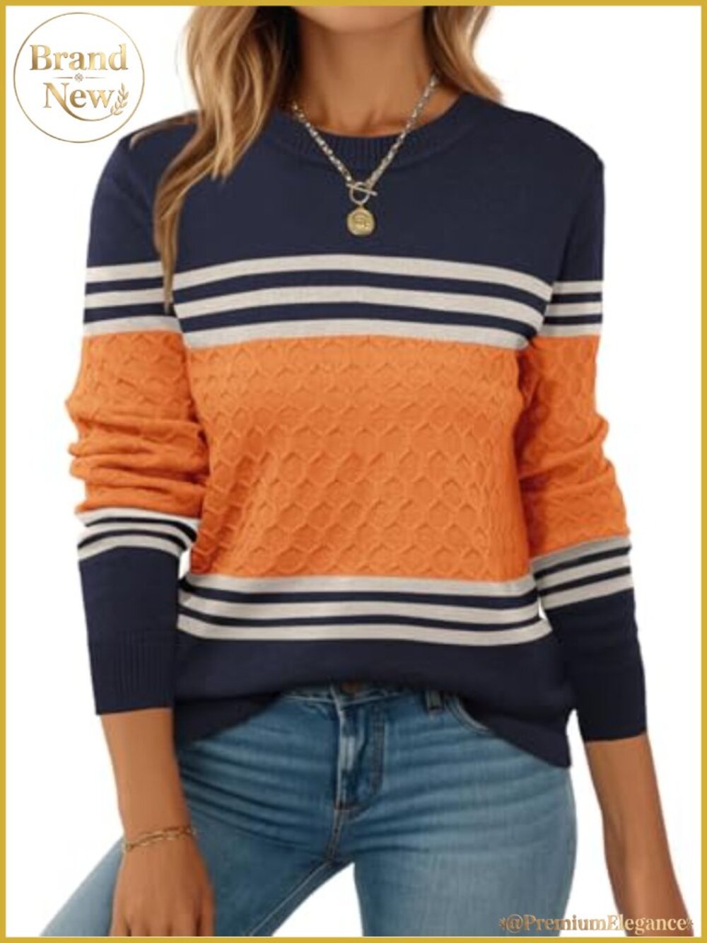 Women's Ribbed Knit Pullover Sweater Long Sleeve Crew Neck Fall Winter Viscose